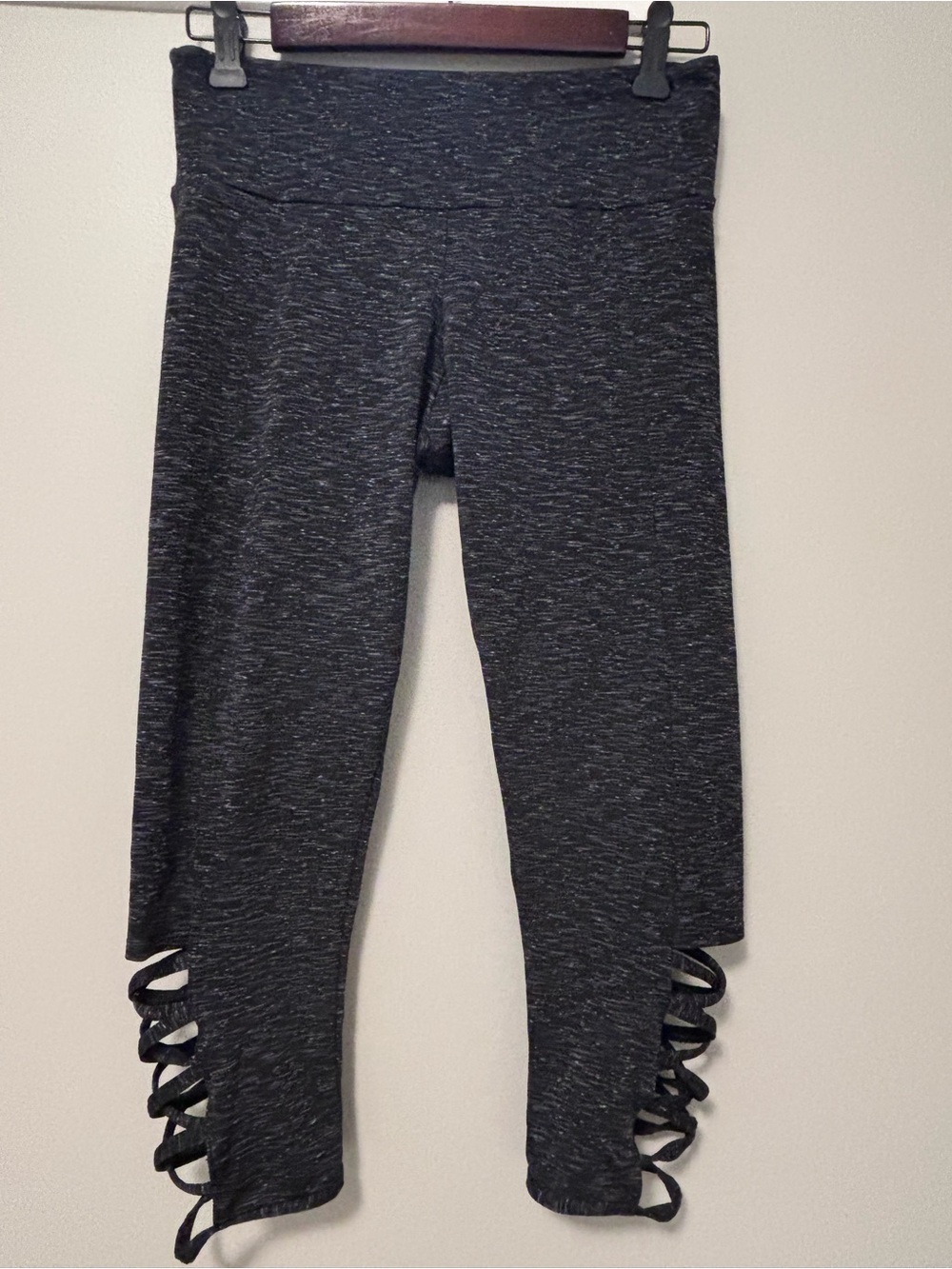 Onzie Black Heather Crisscross Hem Leggings